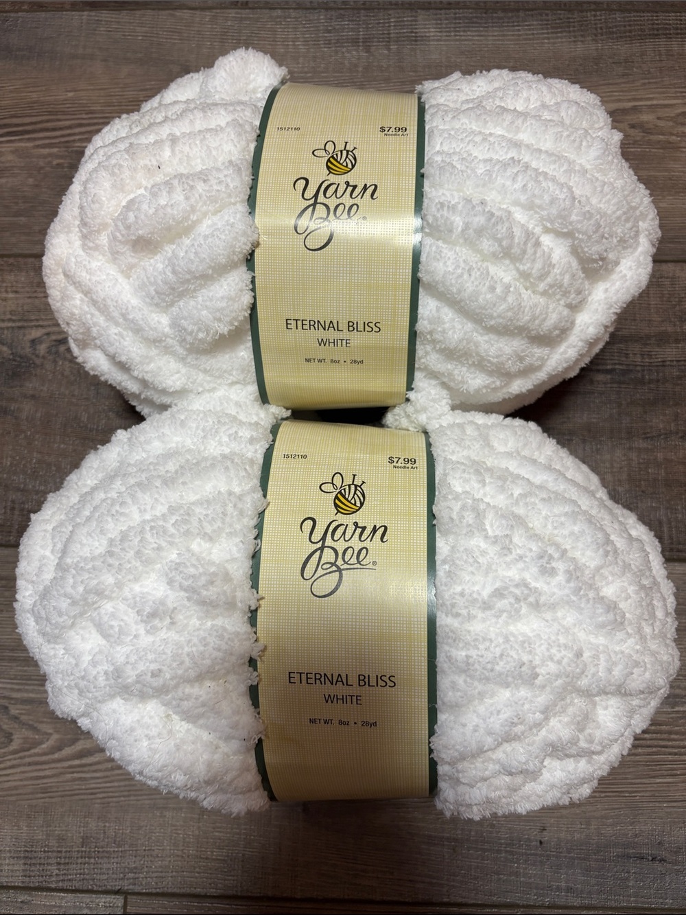 Yarn Bee Eternal Bliss Velvet Yarn - White (2 Pack)